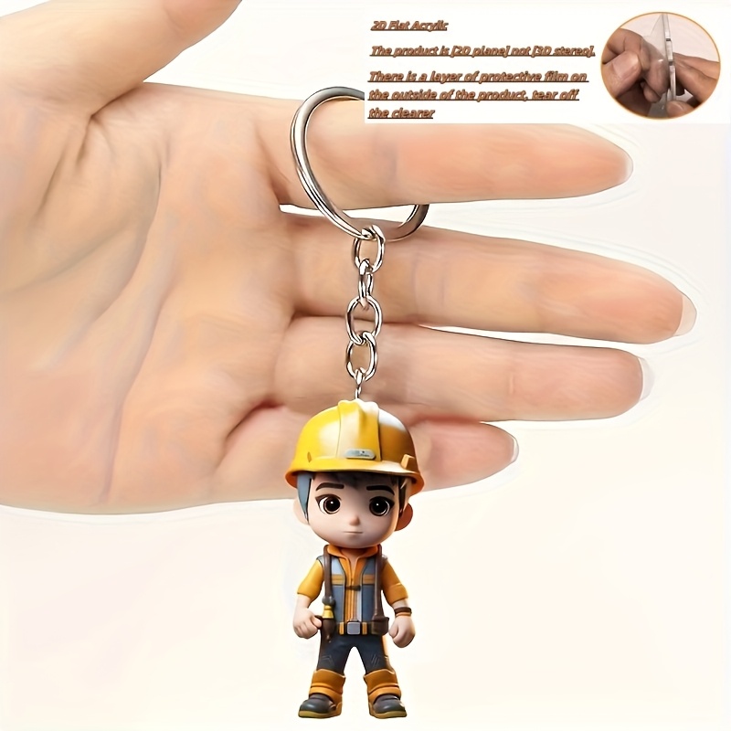 Heavy Equipment Key Ring - 2D Düz Akrilik Oynak Anahtarlık Erkekler