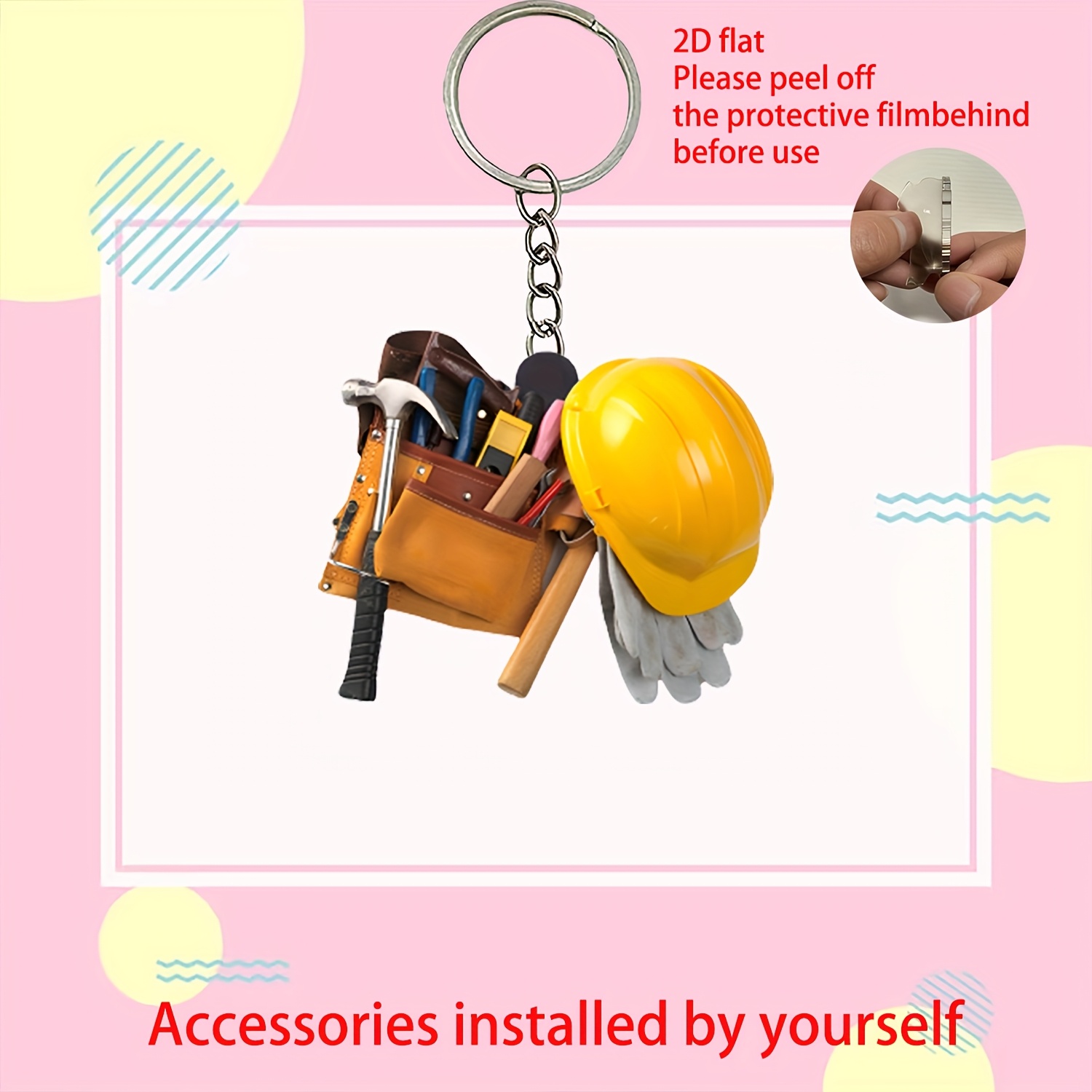 Heavy Equipment Key Ring - 2D Yaratıcı Araç Seti Anahtarlık Akrilik