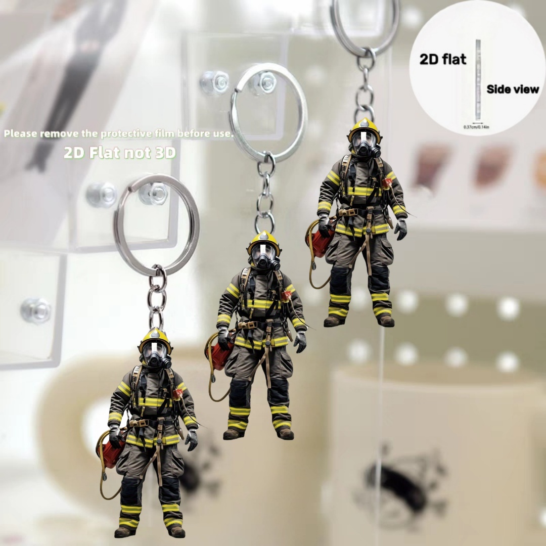 Heavy Equipment Key Ring - 2D İtfaiyeci Savaşçı Anahtarlık İtfaiyeci Kolye